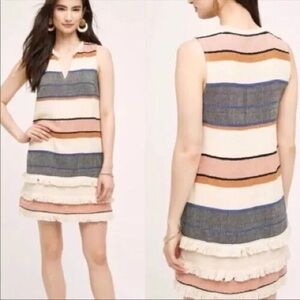 Anthropologie | Holding Horses | Fringe-Stripe Shift in Bronze